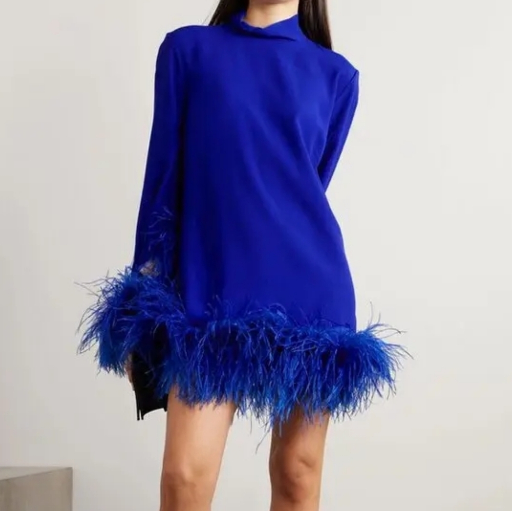 Gina Cobalt Crepe Mini Dress